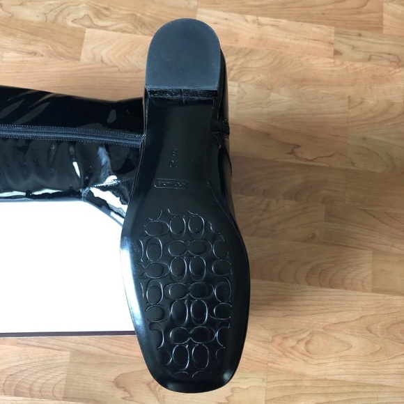 NWT Coach Black Patent Leather Dress Boot, Size 10 - Picture 3 of 4